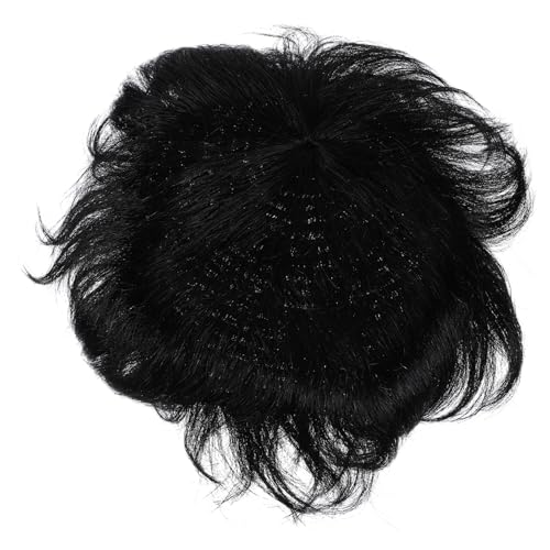 Healvian Echthaar Männer Perücke Nahtloser Haarersatz Für Haarausfall Natur Schwarz Lifelike Bald Patch Mit Anti-wind Clip Bequem Und Langlebig von Healvian