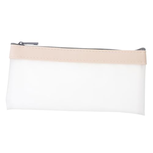 Healvian kleine Schminktasche für die Handtasche Make-up-Kosmetik Geldtasche Geldbeutel Kosmetiktasche federmäppchen Schminktasche klein Schminktäschchen für Damen TPU Beige von Healvian