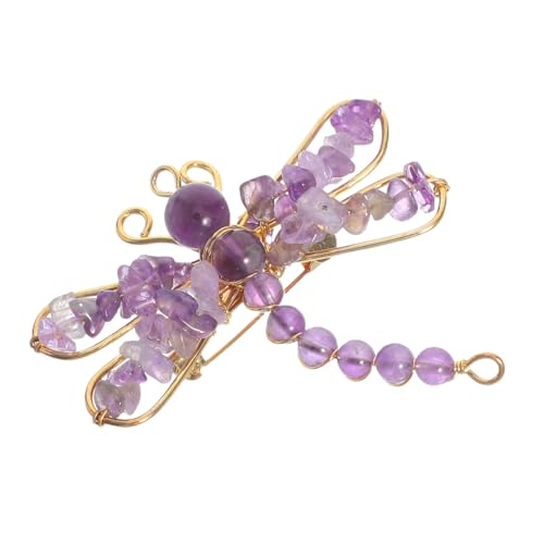Healvian kreative Brosche Anstecknadel mit Tiermotiv Frauen Kleidung Dekor Brosche Dragon Fly Pin Libellenschmuck für Damen Tierbroschen Stecknadel simulierte Libelle Violett von Healvian