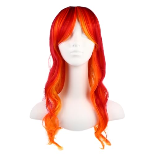 Healvian Perücke Für Damen Lang Lockige Haare in Orange Damen-styling-perücke Atmungsaktiv Und Angenehm Für Alltag Kostüm Cosplay Partyperücken von Healvian