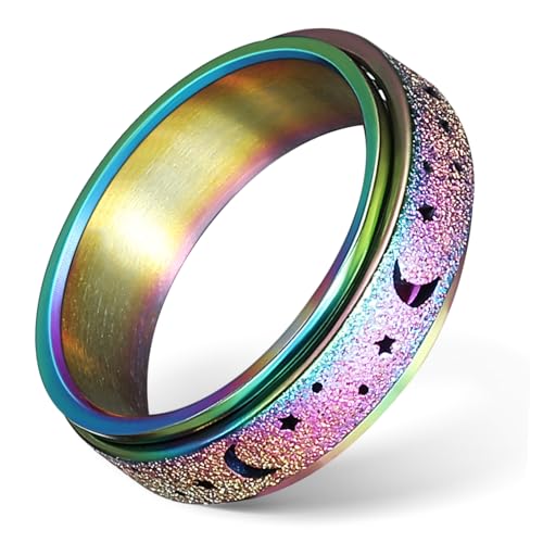 Healvian rotierender Ring Zappelringe Spinnerringe Mondring sich drehender Ring Mama-Ringe für Frauen Spinnerbandringe Statement-Ring Ringspinner Knöchelringe Stahl Healvian rotierender Ring Zappelringe Spinnerringe Mondring sich drehender Ring Mama-Ringe für Frauen Spinnerbandringe Statement-Ring Ringspinner Knöchelringe Stahl von Healvian