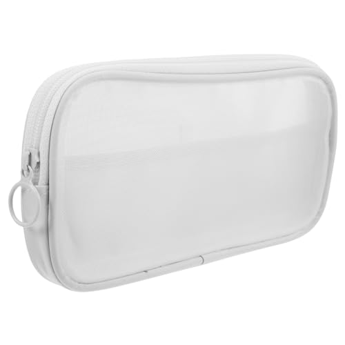 Healvian tragbare Kosmetiktasche Toilettenartikel Essentials klein Reisen tragbare Kulturtasche Kosmetiktasche für Damen Make-up-Aufbewahrungstasche für die Reise Nylon Weiß von Healvian