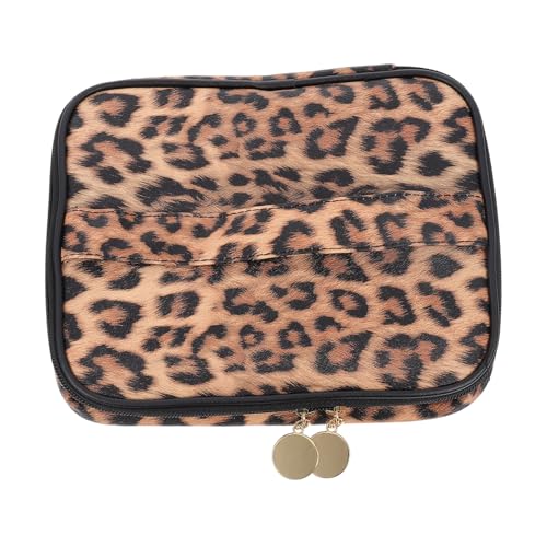 Healvian Portable Makeup Bag Leopard Printed wasserdichte Kosmetiktasche Für Mehrzweck Organizer Für Damen Accessoire Für Toilettenartikel Und Kosmetik von Healvian
