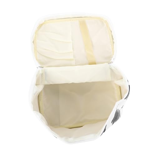 Healvian wasserdichte Make up Tasche mit Kuhmuster Große Kapazität Langlebiger PU Polyester Kulturbeutel Tragbarer Organizer für Reisen und Kosmetik Leicht zu Reinigen Stabiler von Healvian