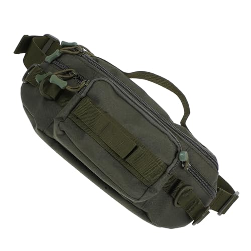 Healvian wasserdichte Outdoor Bauchtasche Herren Vielseitige Angel Wandertasche mit Mehreren Fächern Hüfttasche für Radfahren Wandern Reisen Inklusive Flaschenhalter Militärgrün von Healvian