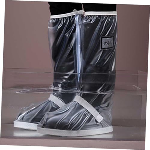 Healvian wasserdichte Rain Boots Überschuhe Unisex PVC Schuhüberzieher rutschfest Leicht Outdoor Regen und Schneeschutz Weiß XL für Damen Herren von Healvian