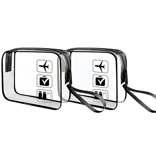 Heanvmyss 2PCS Clear Travel Toiletries Bag,Beutel Flugzeug Handgepäck,Durchsichtige Kulturtasche,Kosmetiktasche,PVC Klare Reisetaschen Wasserdicht,Flüssigkeiten Beutel,Reisezubehör für Männer,Frauen Heanvmyss 2PCS Clear Travel Toiletries Bag,Beutel Flugzeug Handgepäck,Durchsichtige Kulturtasche,Kosmetiktasche,PVC Klare Reisetaschen Wasserdicht,Flüssigkeiten Beutel,Reisezubehör für Männer,Frauen von Heanvmyss