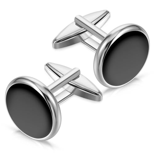 Heanvmyss Manschettenknöpfe Herren,1 Paar Cufflinks for Men,Personalisierte Manschettenknöpfe Klassische Vintage Männer Manschettenknöpfe für Hochzeit Business Anzug Hemd(Schwarz) von Heanvmyss