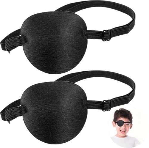 Heanvmyss Augenklappe Medizinisch,2 Stück Verstellbare Piraten Augenklappe,3D Eye Patches,Augenmaske Medica für Erwachsene Kinder Linke Oder Rechte Augen die Erholungsphase Nach Operationen von Heanvmyss