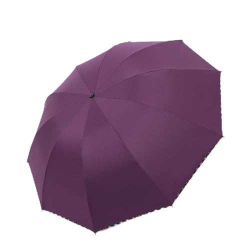 Hearda Regenschirm Sturmfest, Einfarbig Falt Regenschirm Groß Regenschirm Kinder Erwachsene Leicht und Kompakt Regenschirm für Reise, Im Freien (Lila,Durchmesser 110cm) von Hearda