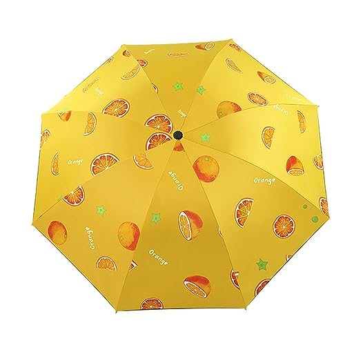 Hearda Regenschirm Sturmfest, Falt Regenschirm Groß Regenschirm Kinder Erwachsene Leicht und Kompakt Regenschirm für Im Freien, Reise, Rucksäcke (Orangen,Durchmesser 96cm) von Hearda