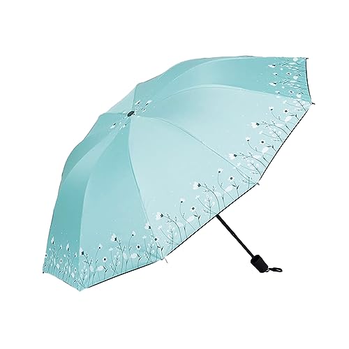 Hearda Regenschirm Sturmfest, Falt Regenschirm Groß Regenschirm Kinder Erwachsene Leicht und Kompakt Regenschirm für Reise, Im Freien, Rucksäcke (Grüne Orchidee,Durchmesser 110cm) von Hearda