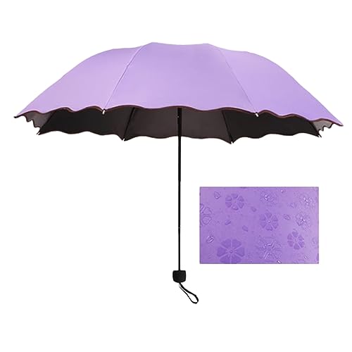 Hearda Regenschirm Sturmfest, Falt Regenschirm Groß Regenschirm Kinder Erwachsene Leicht und Kompakt Regenschirm für Reise, Im Freien, Rucksäcke (Lila,Durchmesser 96cm) von Hearda