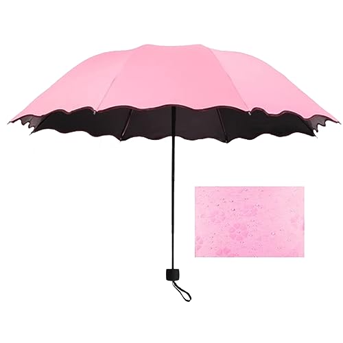 Hearda Regenschirm Sturmfest, Falt Regenschirm Groß Regenschirm Kinder Erwachsene Leicht und Kompakt Regenschirm für Reise, Im Freien, Rucksäcke (Rosa,Durchmesser 96cm) von Hearda