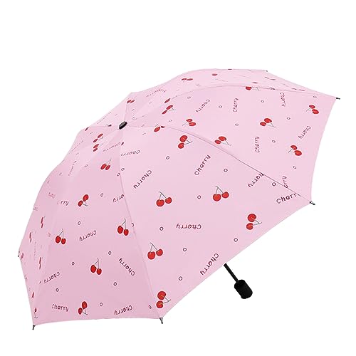 Hearda Regenschirm Sturmfest, Falt Regenschirm Groß Regenschirm Kinder Erwachsene Leicht und Kompakt Regenschirm für Reise, Im Freien, Rucksäcke (Rosa Kirsche,Durchmesser 96cm) von Hearda