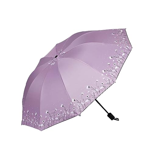 Hearda Regenschirm Sturmfest, Falt Regenschirm Groß Regenschirm Kinder Erwachsene Leicht und Kompakt Regenschirm für Reise, Im Freien, Rucksäcke (Rosa Orchidee,Durchmesser 110cm) von Hearda