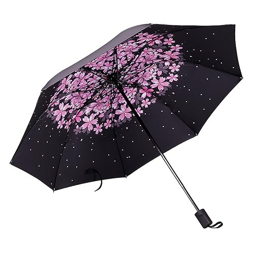 Hearda Regenschirm Sturmfest, Falt Regenschirm Groß Regenschirm Kinder Erwachsene Leicht und Kompakt Regenschirm für Reise, Im Freien, Rucksäcke (Sakura A,Durchmesser 100cm) von Hearda