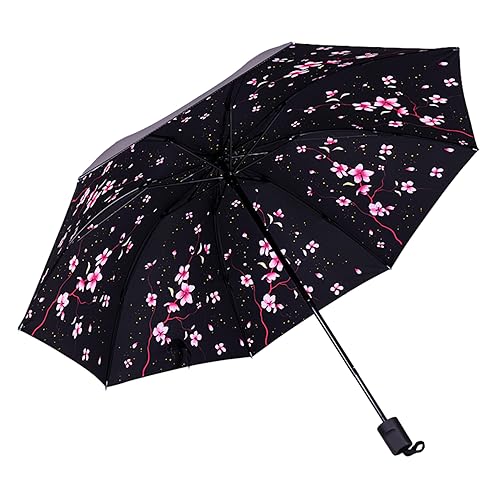 Hearda Regenschirm Sturmfest, Falt Regenschirm Groß Regenschirm Kinder Erwachsene Leicht und Kompakt Regenschirm für Reise, Im Freien, Rucksäcke (Sakura B,Durchmesser 100cm) von Hearda