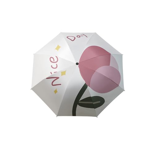 Hearda Regenschirm Sturmfest, Falt Regenschirm Groß Regenschirm Kinder Erwachsene Leicht und Kompakt Regenschirm für Reise, Im Freien (Rosa Tulpe,Durchmesser 98cm) von Hearda