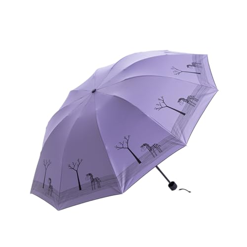 Hearda Regenschirm Sturmfest, Personalisierte Drucke Falt Regenschirm Groß Regenschirm Kinder Erwachsene Leicht und Kompakt Regenschirm für Reise, Im Freien (Hellviolettes Zebra,Durchmesser 110cm) von Hearda