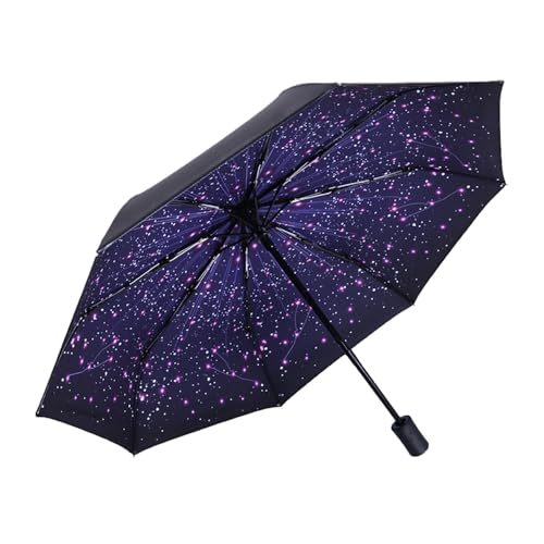 Hearda Regenschirm Sturmfest, Personalisierte Drucke Falt Regenschirm Groß Regenschirm Kinder Erwachsene Leicht und Kompakt Regenschirm für Reise, Im Freien (Lila Stern,Durchmesser 100cm) von Hearda