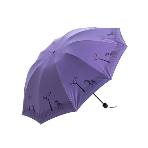 Hearda Regenschirm Sturmfest, Personalisierte Drucke Falt Regenschirm Groß Regenschirm Kinder Erwachsene Leicht und Kompakt Regenschirm für Reise, Im Freien (Lila Zebra,Durchmesser 110cm) von Hearda
