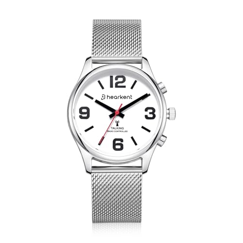 Hearkent Damen Sprechende Uhr,Deutsche Sprachansage,Große Zahlen,Selbsteinstellende Sprechende Armbanduhr,für Ältere/Blinde/Sehbehinderte Menschen,Eingebauter Alarm/Stundensignal -2309L von Hearkent