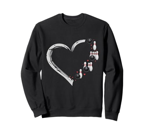 Bowlingshirt Mädchen Love Team Bowling Vintage Sweatshirt Bowlingshirt Mädchen Love Team Bowling Vintage Sweatshirt von Heart Bowling Women Shirt