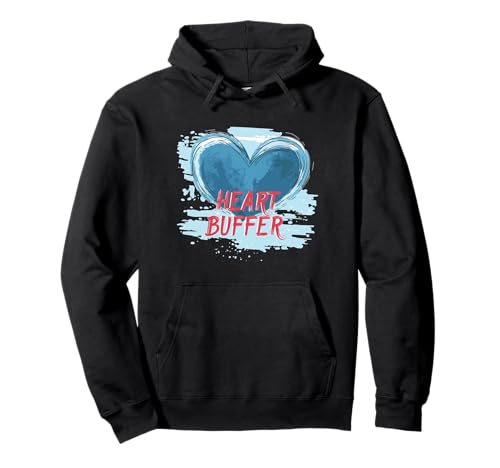 Blaues Herz-Puffer-Kostüm für Erwachsene und Kinder Pullover Hoodie von Heart Buffer Outfit