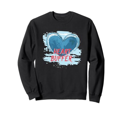 Blaues Herz-Puffer-Kostüm für Erwachsene und Kinder Sweatshirt von Heart Buffer Outfit