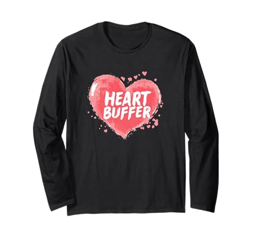 Großartiger Herz-Puffer-Sprache für Erwachsene und Kinder Langarmshirt von Heart Buffer Outfit