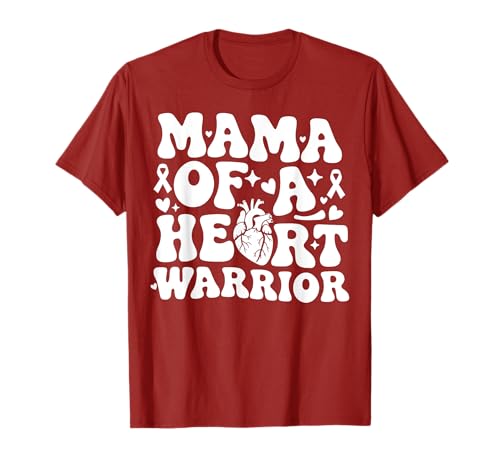 Groovy Mama of A Heart Warrior KHK Awareness Herzkrankheit T-Shirt Groovy Mama of A Heart Warrior KHK Awareness Herzkrankheit T-Shirt von Heart Disease Awareness Sunflower Designs
