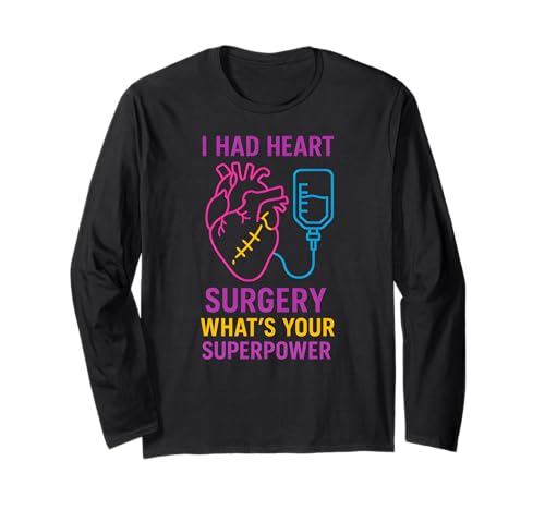 Heart Surgery Whats Your Superpower Fun Herren Chirurgie Patient Langarmshirt von Heart Surgery Patient Recover Get Well Apparel