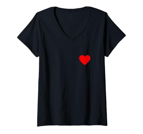 Damen Valentinstag Herz Print Casual T-Shirt mit V-Ausschnitt Damen Valentinstag Herz Print Casual T-Shirt mit V-Ausschnitt von Heart shaped box apparel