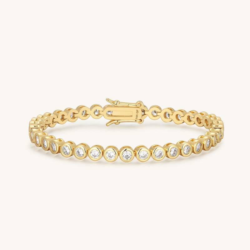 14K Diamant Tennis Armband Gold Gefüllt Für Frauen Stacking Zierliches Goldkette Mama Geschenk Sie von HeartMadeofGold