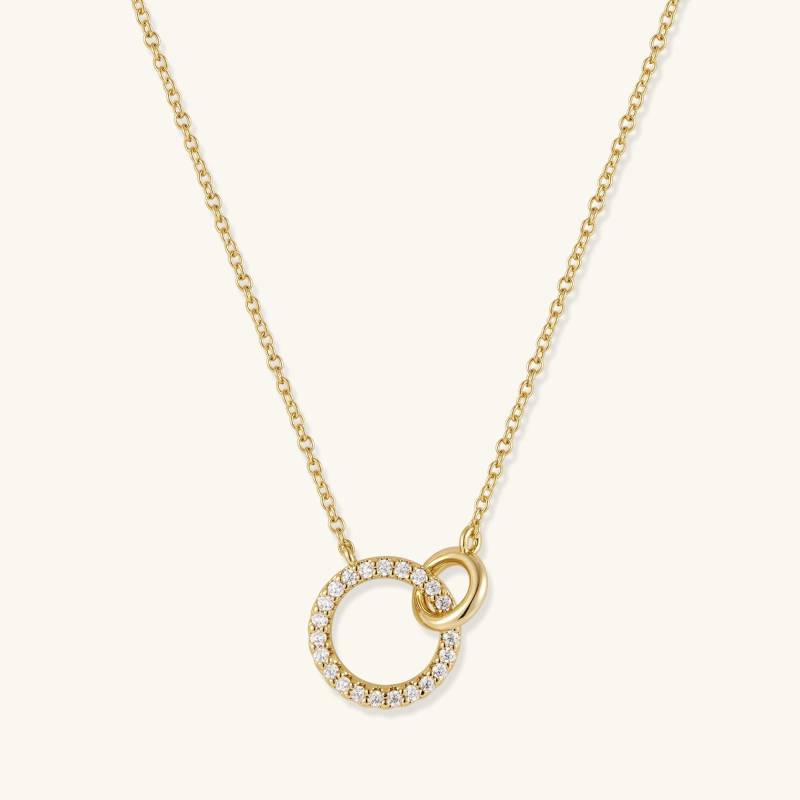 Kreis Halskette Layered Anhänger Zierliche Gold Interlocking Minimalist Mom Geschenk Für Sie von HeartMadeofGold