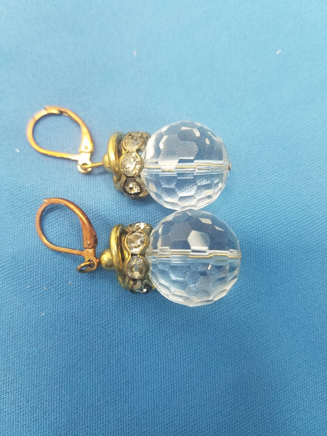 Vintage Facettierte Kristall Ohrringe Art Deco 1930Er 1940Er Jahre von HeartandStylevintage