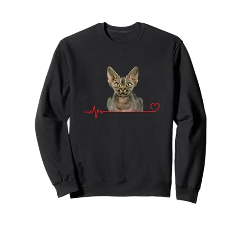 Heartbeat Devon Rex Katze Frau Mädchen Katzenliebhaber Sweatshirt Heartbeat Devon Rex Katze Frau Mädchen Katzenliebhaber Sweatshirt von Heartbeat Devon Rex Cat Woman Girl Lover Lady Outf