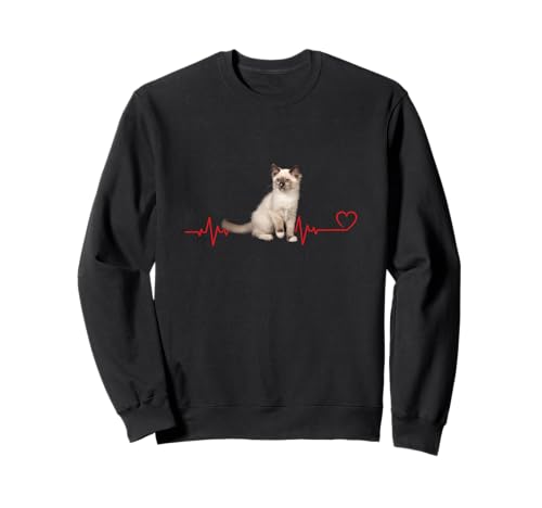 Heartbeat Ragdoll Cat Frau Mädchen Katzenliebhaber Sweatshirt Heartbeat Ragdoll Cat Frau Mädchen Katzenliebhaber Sweatshirt von Heartbeat Ragdoll Cat Woman Girl Lover Lady Outfit