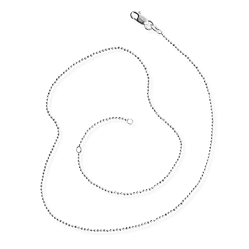 Heartbreaker Damen-Collier Ketten facettierte Kugelkette 925 Silber, 45 cm Zwischenöse bei 42 cm, 1,2 mm stark/HB 120 BCF von Heartbreaker