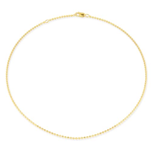 Heartbreaker Damen-Collier Ketten facettierte Kugelkette 925 Silber goldplattiert, 45 cm Zwischenöse bei 42 cm, 1,8 mm stark/HB 180 BCF I G von Heartbreaker