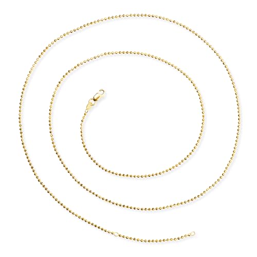 Heartbreaker Damen-Collier Ketten facettierte Kugelkette 925 Silber goldplattiert, 85 cm Zwischenöse bei 80 cm, 1,8 mm stark/HB 180 BCF G von Heartbreaker