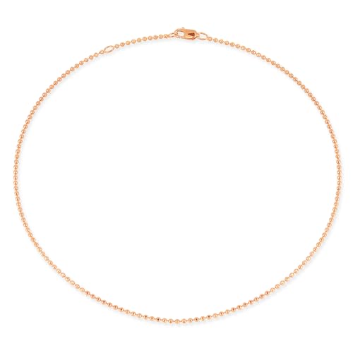 Heartbreaker Damen-Collier Ketten facettierte Kugelkette 925 Silber rotgoldplattiert, 45 cm Zwischenöse bei 42 cm, 1,8 mm stark/HB 180 BCF I RG von Heartbreaker