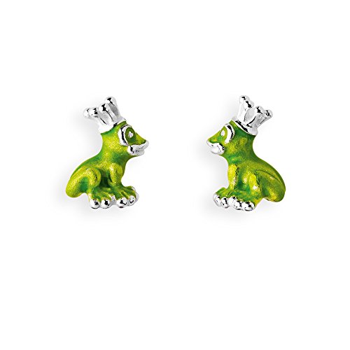 Heartbreaker Frosch Ohrstecker mit Brandlack in Echtsilber / Kollektion Froggy / Ohrstecker aus 925 Sterlingsilber für Damen / LD FG 24 GR von Heartbreaker