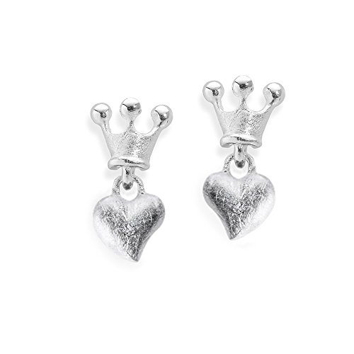 Heartbreaker Herz Ohrstecker mit Krone aus der Kollektion Crown of my Heart in Echtsilber/Ohrringe Silber 925 Sterling nickelfrei/Elegante Design Herz Ohrringe für Damen/LD LP 22 von Heartbreaker