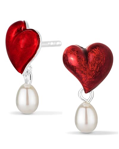 Heartbreaker "Crown of my Heart" Ohrringe Herz I Edler Schmuck aus 925 Sterling Silber & Süßwasserperle I Nickelfreie Ohrstecker inkl. Verpackung I In Goldschmiedequalität gefertigt I LD LP 24 RM von Heartbreaker