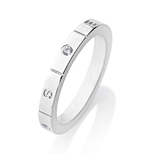 Heartbreaker Kompass Ring mit Zirkonia in Echtsilber rhodiniert | Kollektion Windrose| Zarter Ring aus 925 Sterlingsilber | Ring für Damen und Herren | LD WR 11 von Heartbreaker