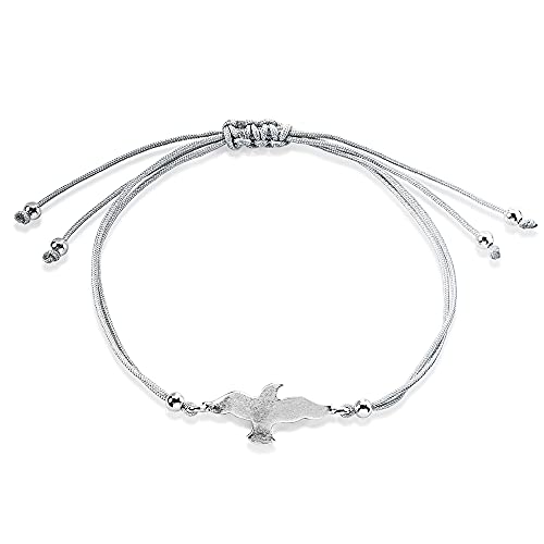 Heartbreaker Möwen Armband aus Sterlingsilber/Armband aus 925 Echtsilber mit grauem Baumwollband für Damen und Mädchen/LD MW 81 Heartbreaker Möwen Armband aus Sterlingsilber/Armband aus 925 Echtsilber mit grauem Baumwollband für Damen und Mädchen/LD MW 81 von Heartbreaker