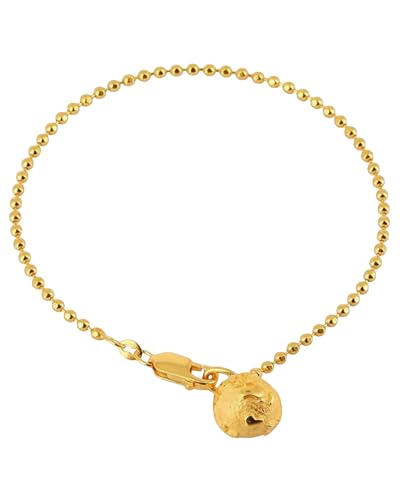 Heartbreaker Weltenbummler Armband I Edles Weltkugel-Armband aus goldplattiertem 925 Sterling Silber I Nickelfreier Welt-Charm in Goldschmiedequalität I Travel-Armkette inkl. Verpackung I LD WB 81 G von Heartbreaker