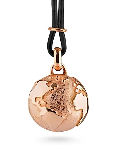 Heartbreaker Weltenbummler Anhänger mit Lederband I Edler Weltkugel-Anhänger aus rotgoldplattiertem 925 Sterling Silber I Nickelfreier Globus-Charm in Goldschmiedequalität I LD WB 31-RG Heartbreaker Weltenbummler Anhänger mit Lederband I Edler Weltkugel-Anhänger aus rotgoldplattiertem 925 Sterling Silber I Nickelfreier Globus-Charm in Goldschmiedequalität I LD WB 31-RG von Heartbreaker